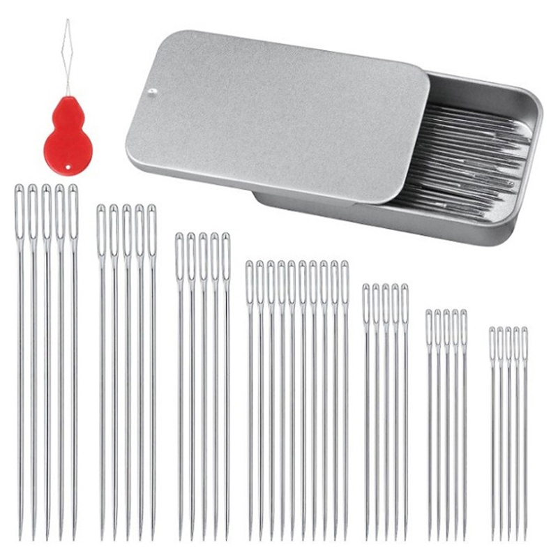 마다꾸미 귀큰 대용량 자수용 공예용 틴케이스 바늘, 랜덤발송(파우치), 1세트 6,900원