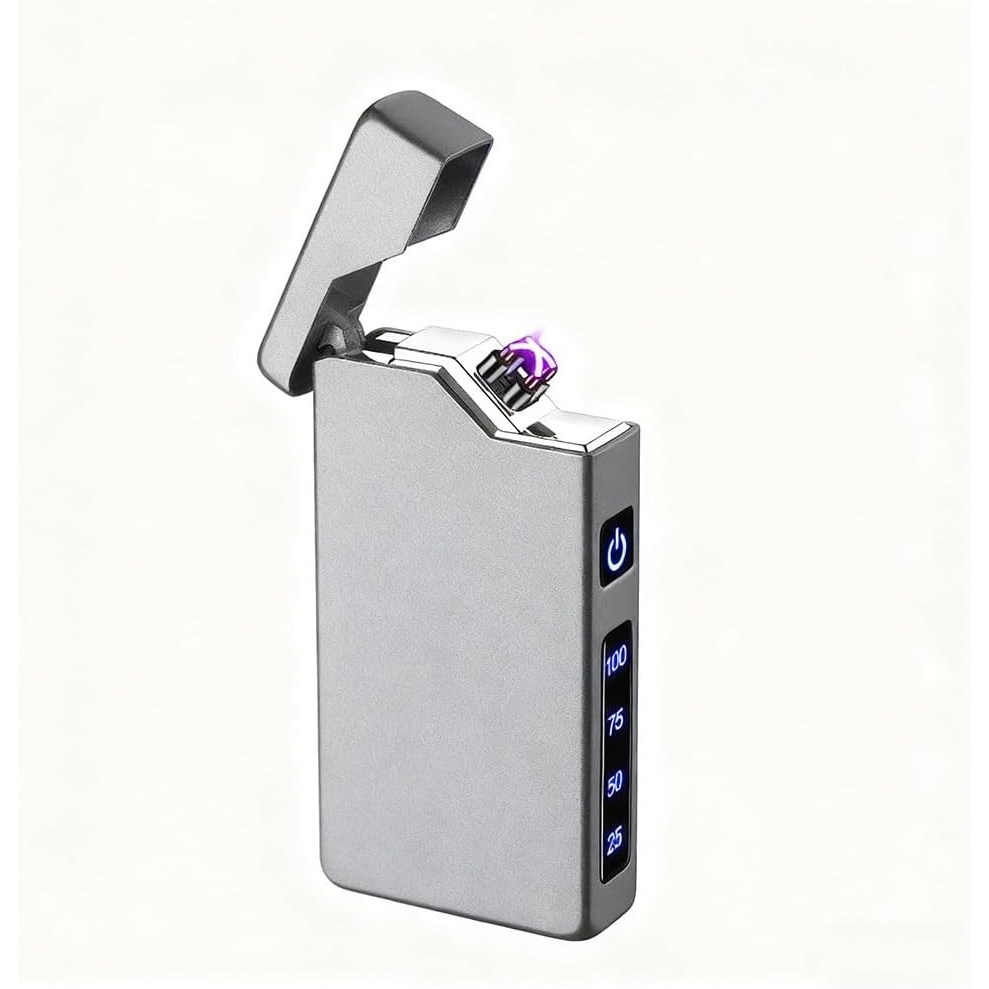 Kindfire 충전식 플라즈마 라이터 듀얼 아크 방풍 방수 C타입 LED 프리미엄 캠핑용 라이타 초경량 전력량 표시 남성 선물 추천 14,900원