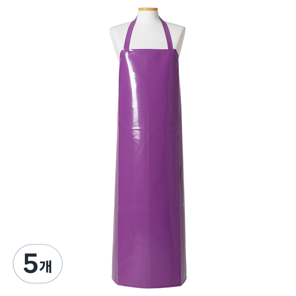 로사홈 양면코팅 고급 롱 방수 앞치마, 보라, 5개 59,500원