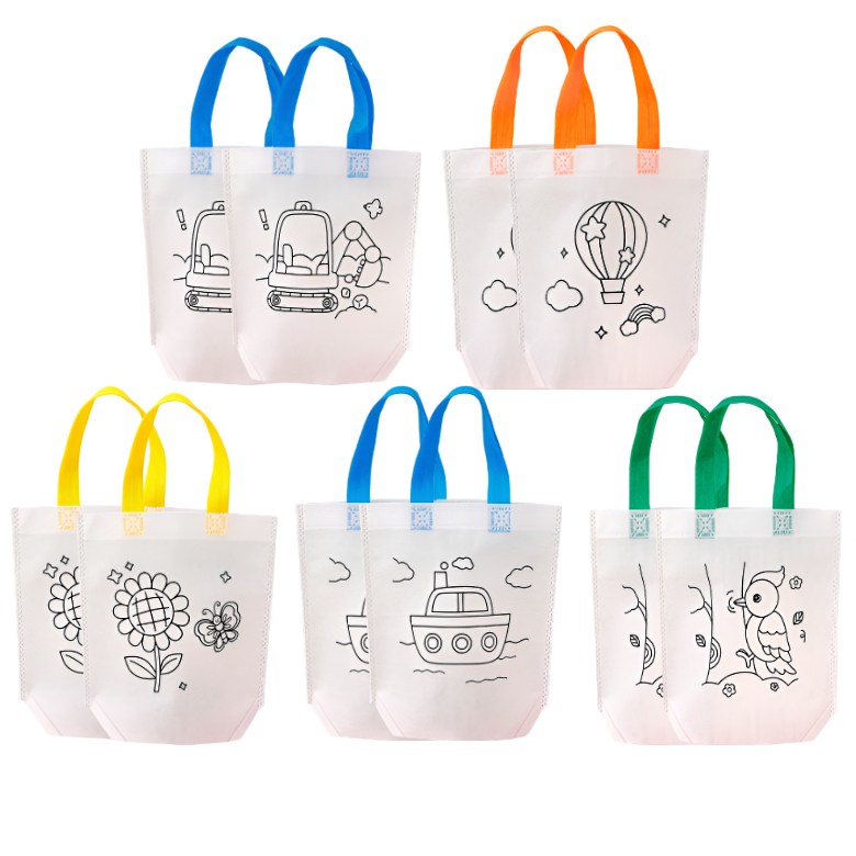 부직포가방 만들기 꾸미기 세트 10p 색칠가방 그림그리기 부직포백 색칠놀이 색칠공부 보조가방 밑그림 도안 컬러링 DIY 부직포 가방 방콕놀이 10,900원