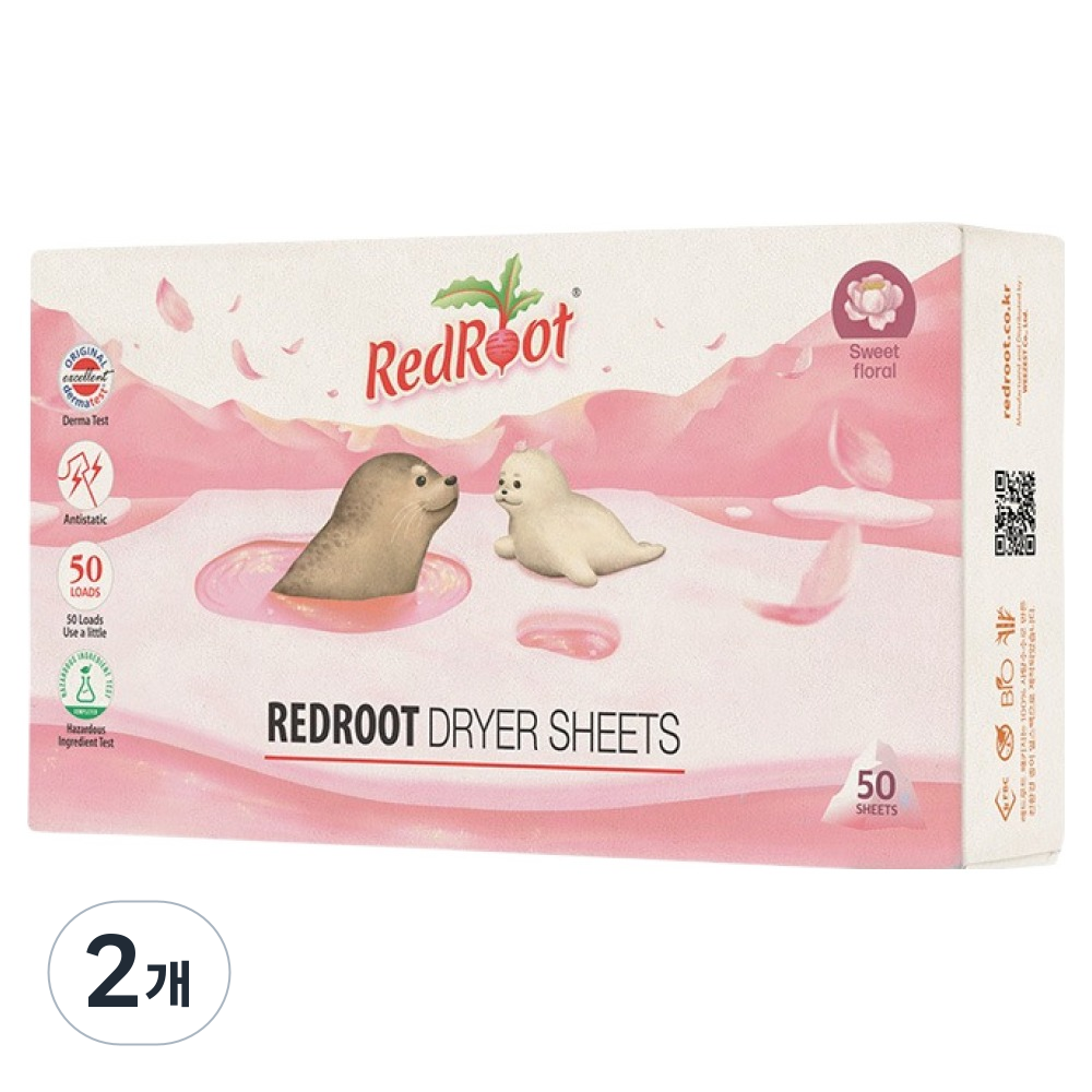 레드루트 건조기 시트 섬유유연제 스위트플로랄 본품, 50개입, 2개 30,040원