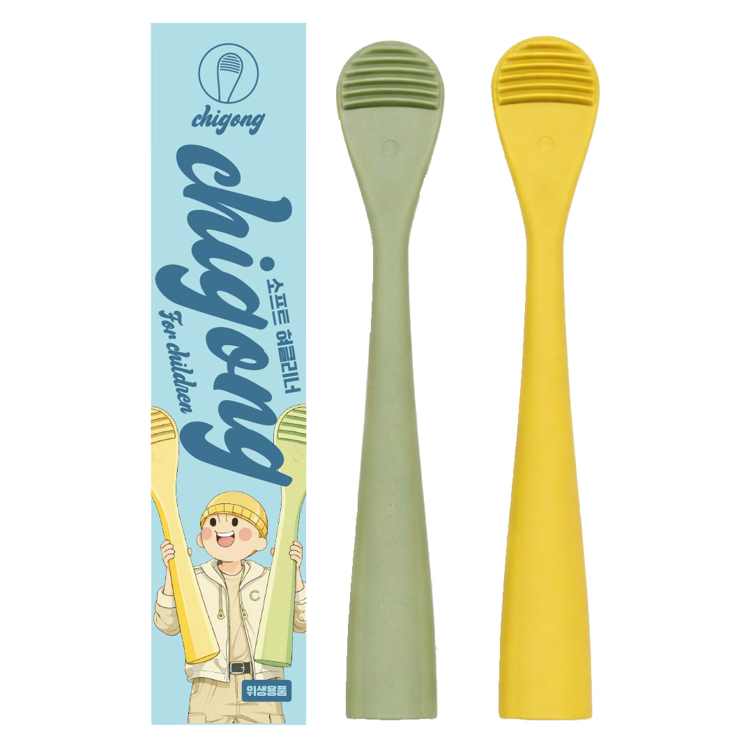 치공 유아용 아이용 무독성 말랑이 혀클리너 그린 옐로우 국내제조 직접생산 2P, 2개, 30g 9,200원