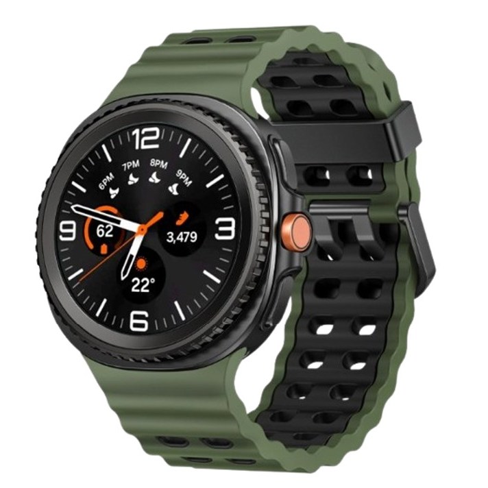 아이플래터 갤럭시워치8 40mm 44mm 46mm 클래식 마린 스포츠 실리콘 스트랩, 카키-블랙 8,900원