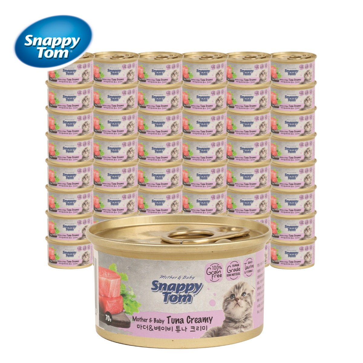 스내피톰 마더 앤 베이비 고양이 습식 주식 캔, 48개, 70g, 참치크리미 63,000원