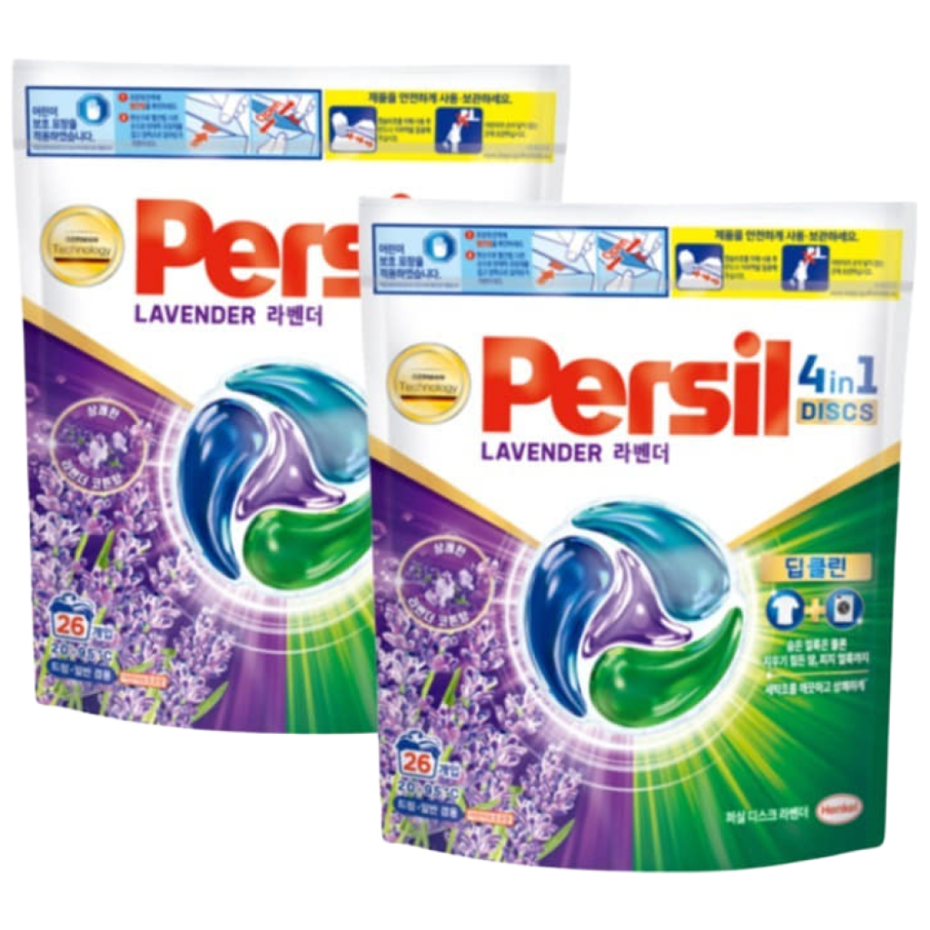 [ 퍼실 ] 9중효소 세탁세제 퍼실 딥클린 디스크 라벤더, 2개, 26개입 27,900원