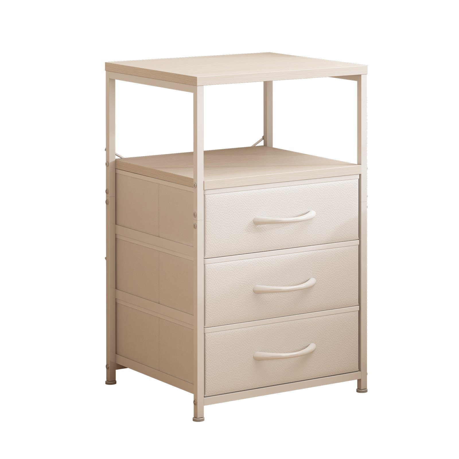 소웰홈 패브릭 서랍형 협탁 선반 포함, 3단, 화이트 51,800원