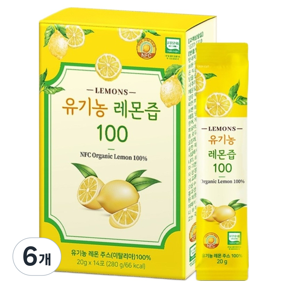 올바른건강식품 유기농 레몬즙 100 14p, 20g, 6개 22,770원