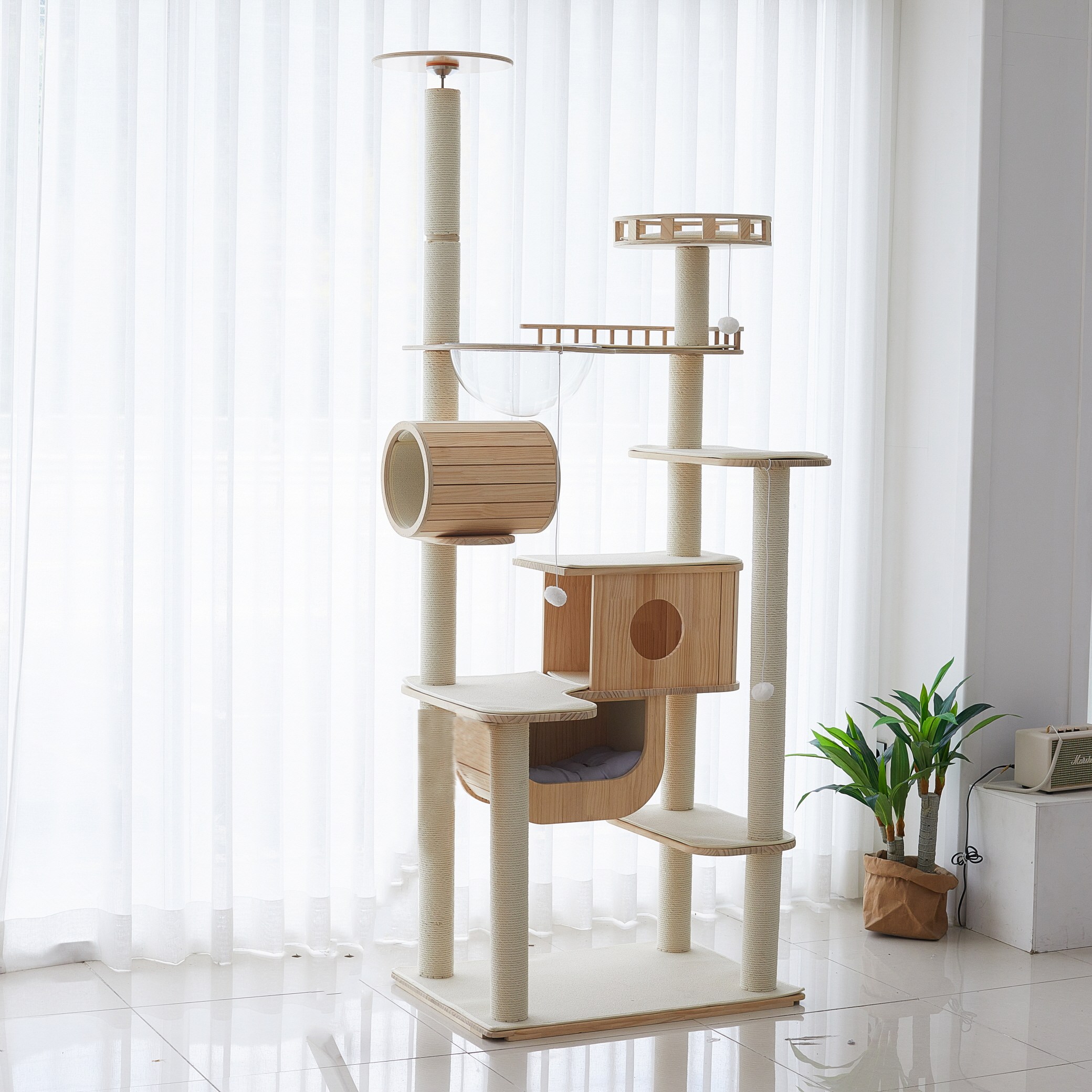 가르르 원목 고양이 캣타워 캣폴 갤럭시 캣타워, 1개, 브라운 414,000원