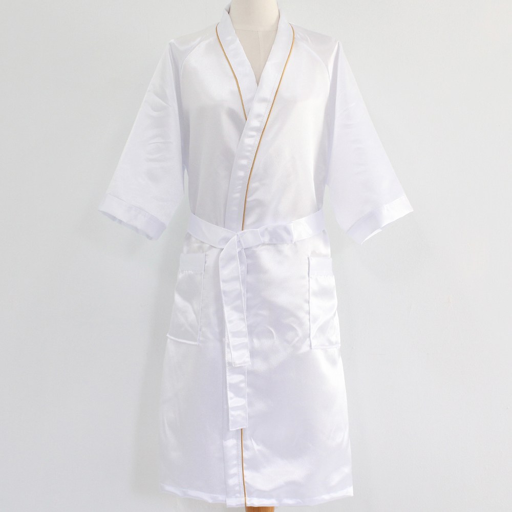 어메니티타올 럭셔리 실크 호텔 가운 업소용 피부샵 로브, 1개, 화이트 19,900원