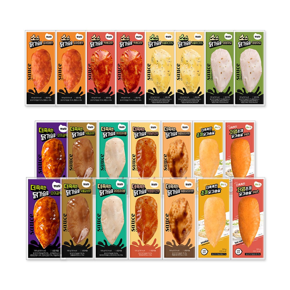 햇살닭 더촉촉한 소스 닭가슴살 100g 11종 22팩 / 소스 / 혼합구성, 22개, 100g 32,900원