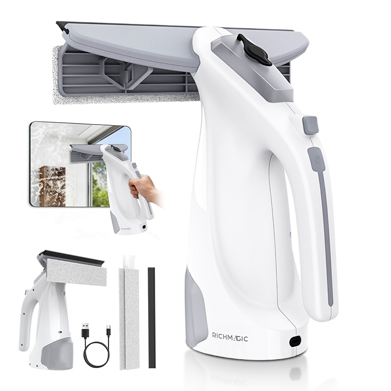 RichMagic 3in1 무선 전동 스퀴지 유리창 청소 도구 창문 닦이 욕실 물기제거 스퀴지 화장실 물기제거 물분사+물흡입+물걸레, 화이트, 1개 66,850원