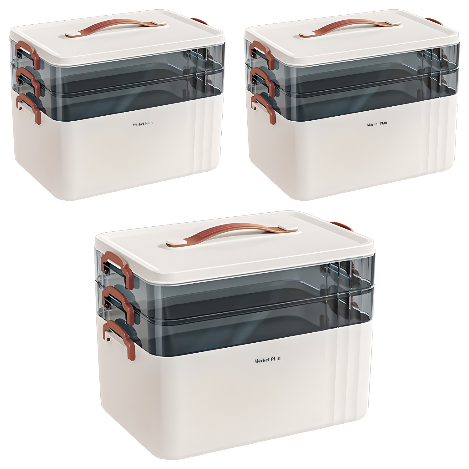 마켓플랜 대용량 3단 구급상자 약통 케이스 화이트 46,200원