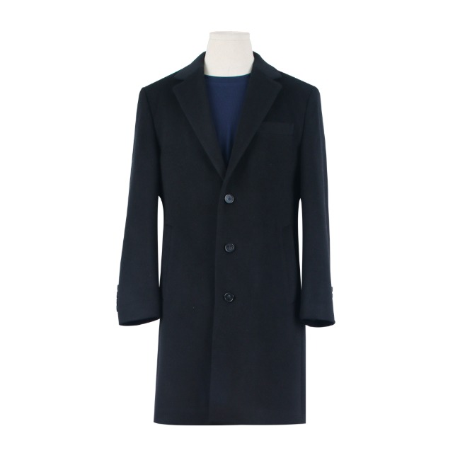 울 캐시미어 혼방 쓰리버튼 블랙 롱코트 BLC415544, 현재가 239,000원