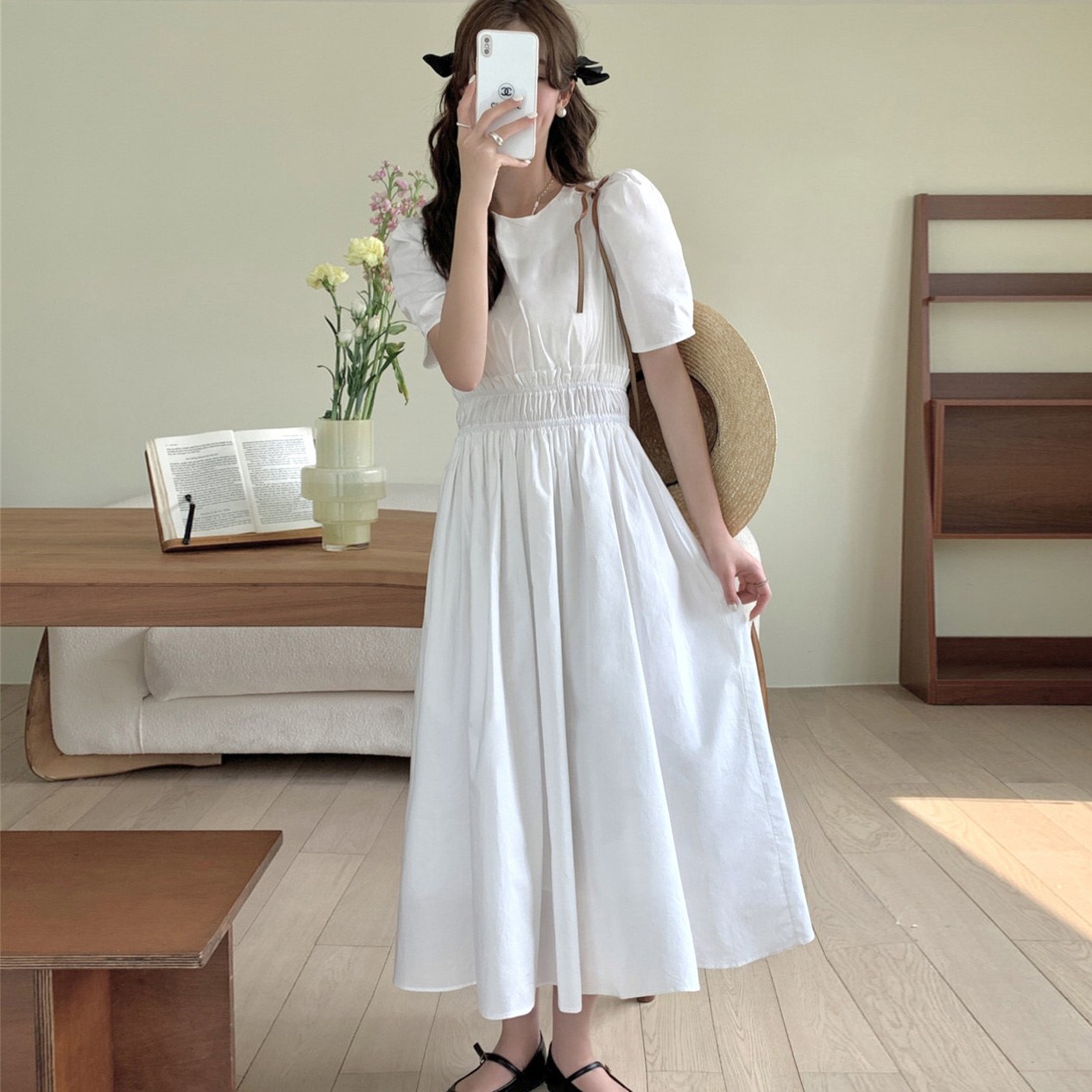 더블공주 퍼프원피스 허리밴딩  휴양지 룩 원피스 25,900원