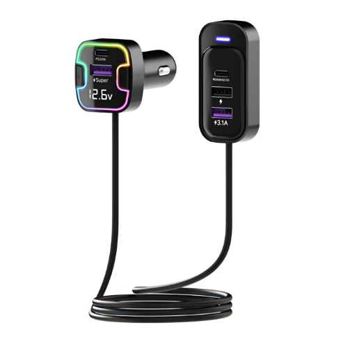 아이엠듀 차량용 디스플레이 5포트 멀티 고속 시거잭 충전기 120W 39,800원