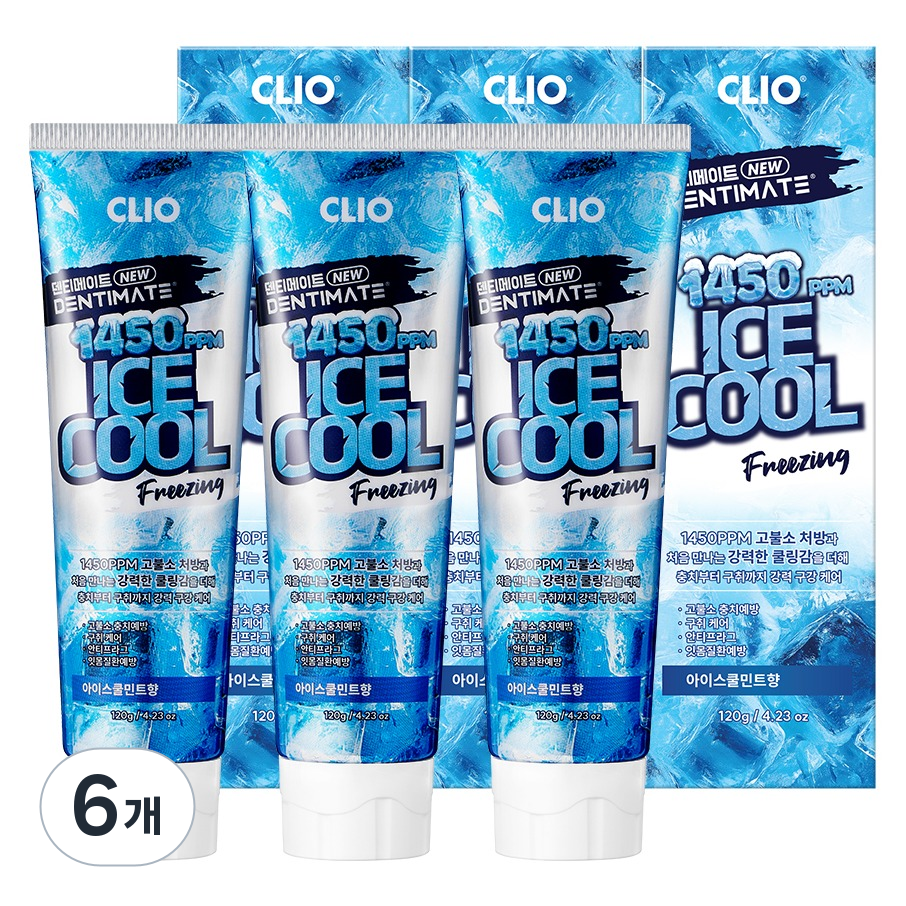 크리오 덴티메이트 아이스쿨 치약, 120g, 6개 13,300원