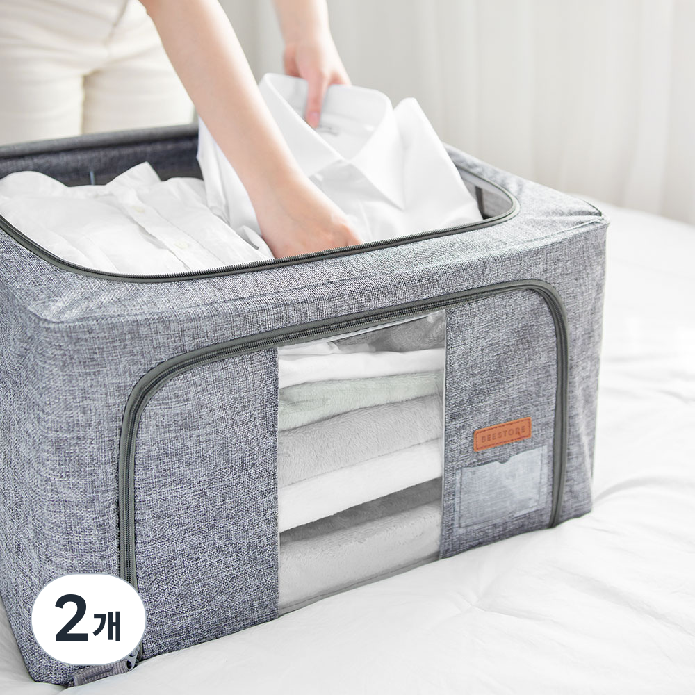 비스토어 옷 정리 리빙박스, 그레이, 2개, 현재가 22,380원