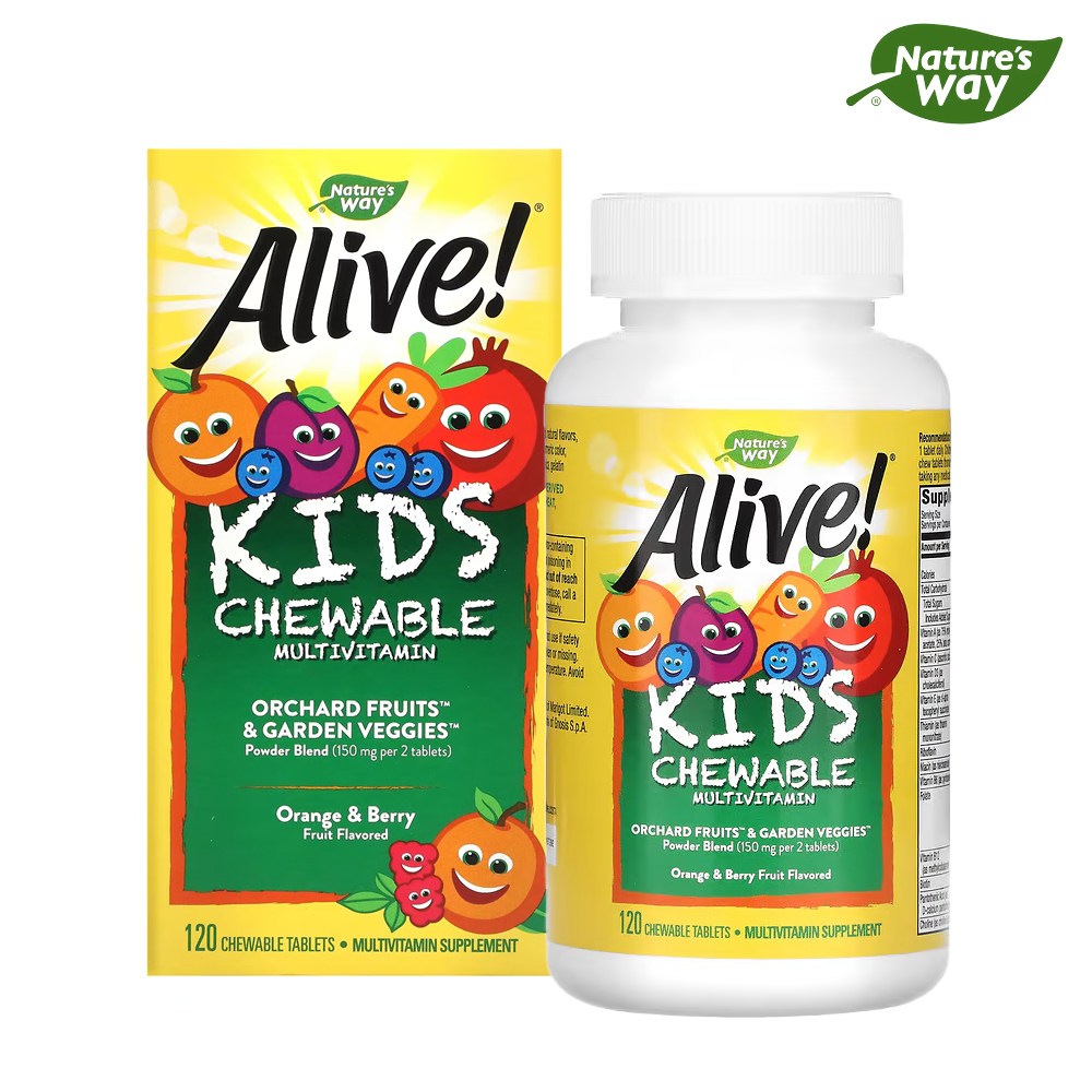 얼라이브 키즈 종합 비타민 츄어블 120정 후르츠맛 멀티 어린이 아기 유아 초등학생 24,040원