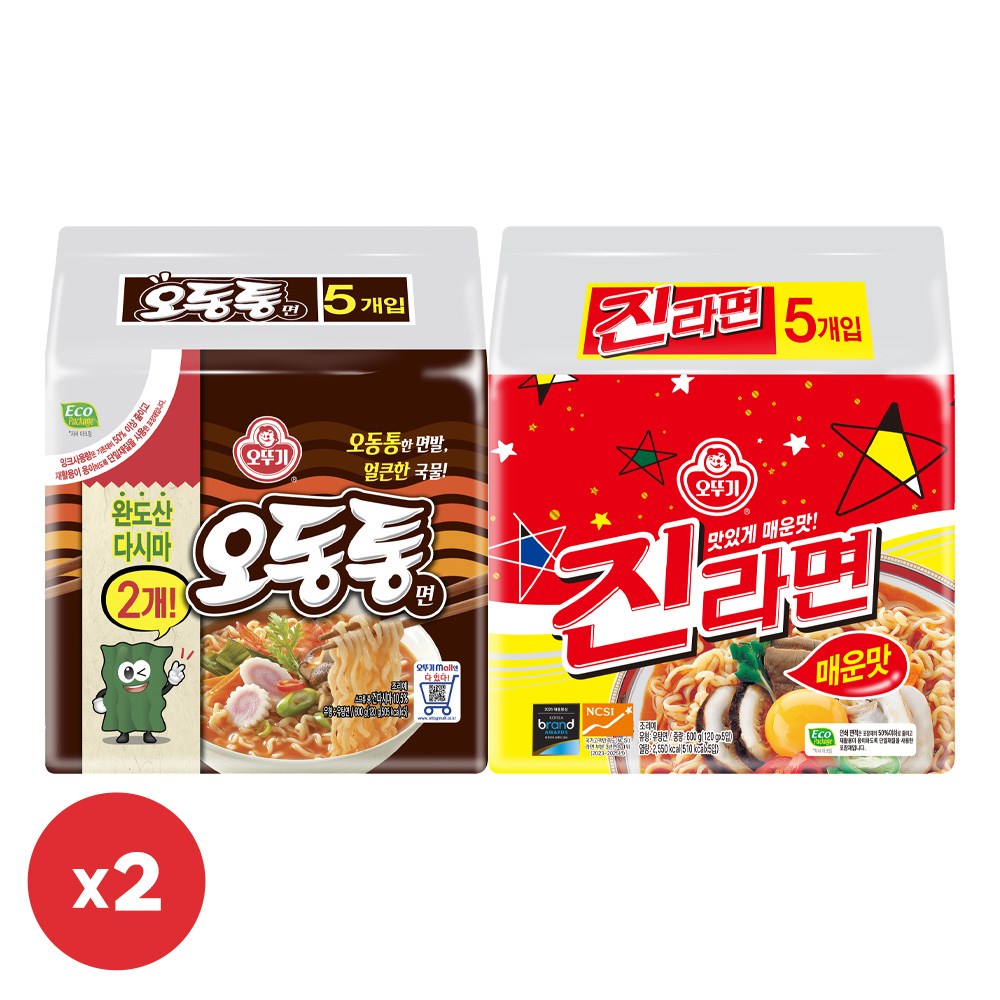 오뚜기 오동통면 10개 + 오뚜기 진라면매운맛 10개, 1개 17,340원