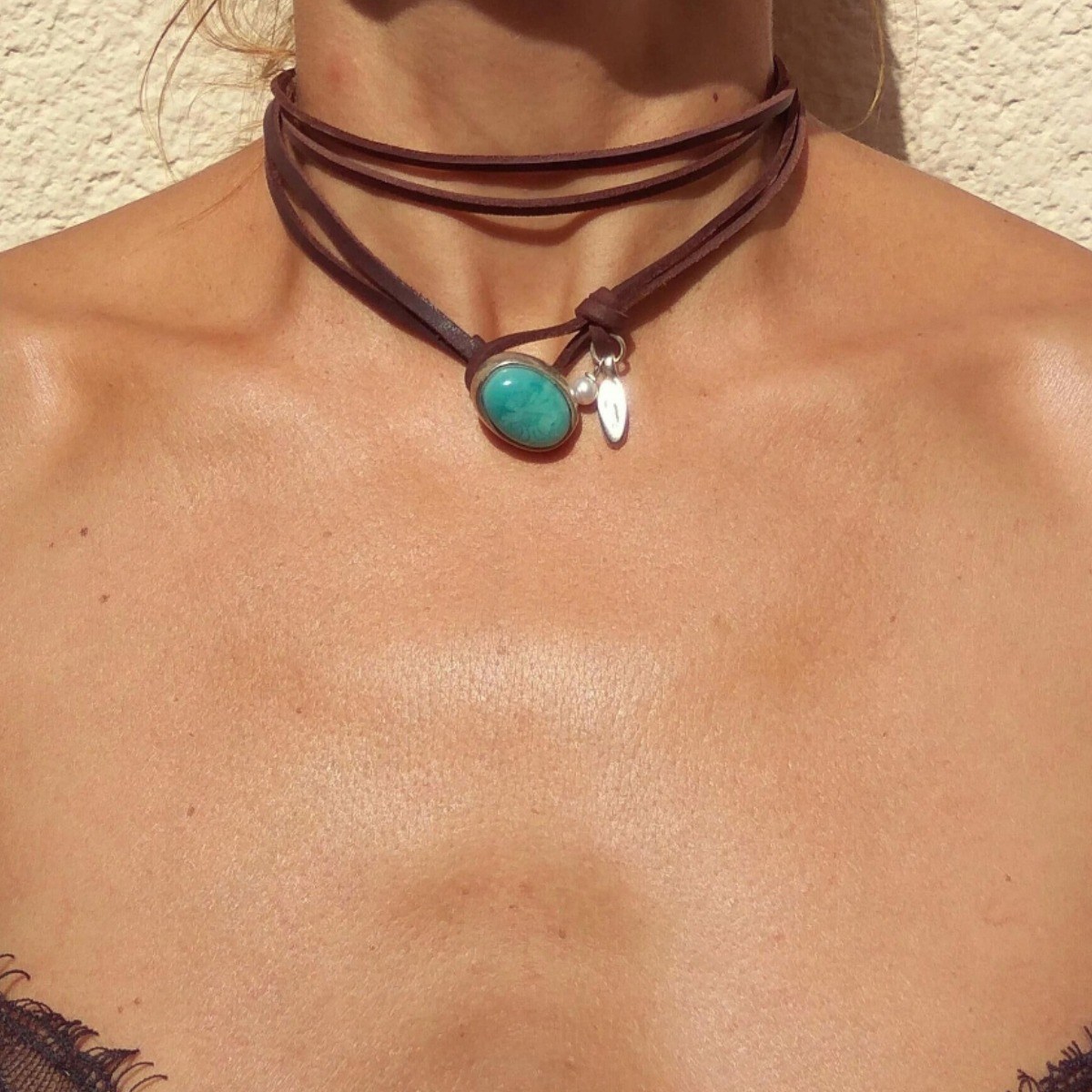 선문 보헤미안 코인 가죽 초커 15,900원