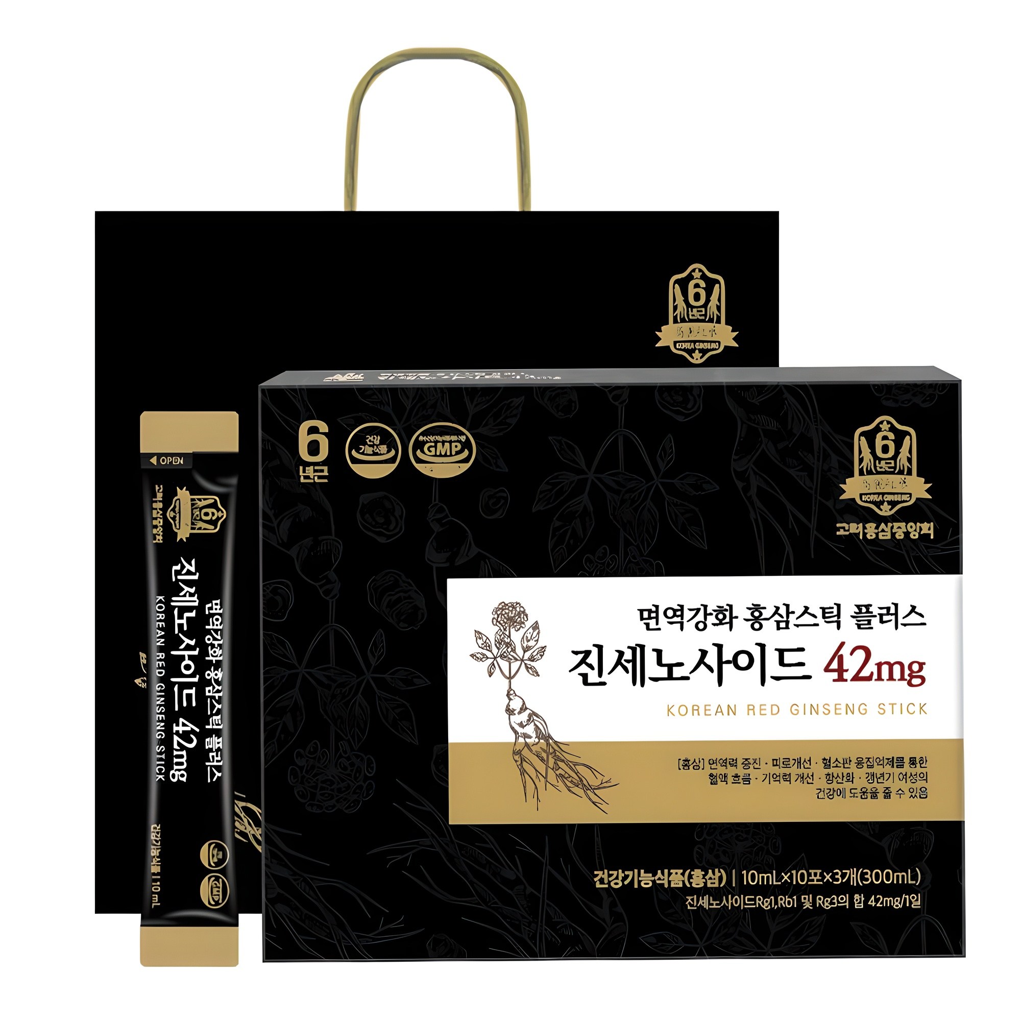 고려홍삼중앙회 면역강화 홍삼스틱 플러스 진세노사이드 42mg + 쇼핑백 39,900원
