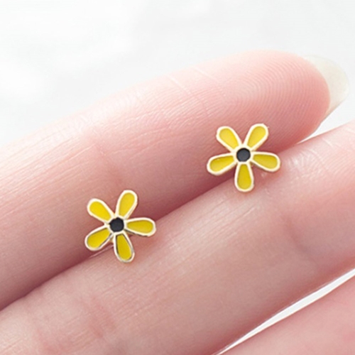 에르모사제이 E074 실버 925 데일리 플라워 레이어드 골드 여자 미니 은 귀걸이 23,900원