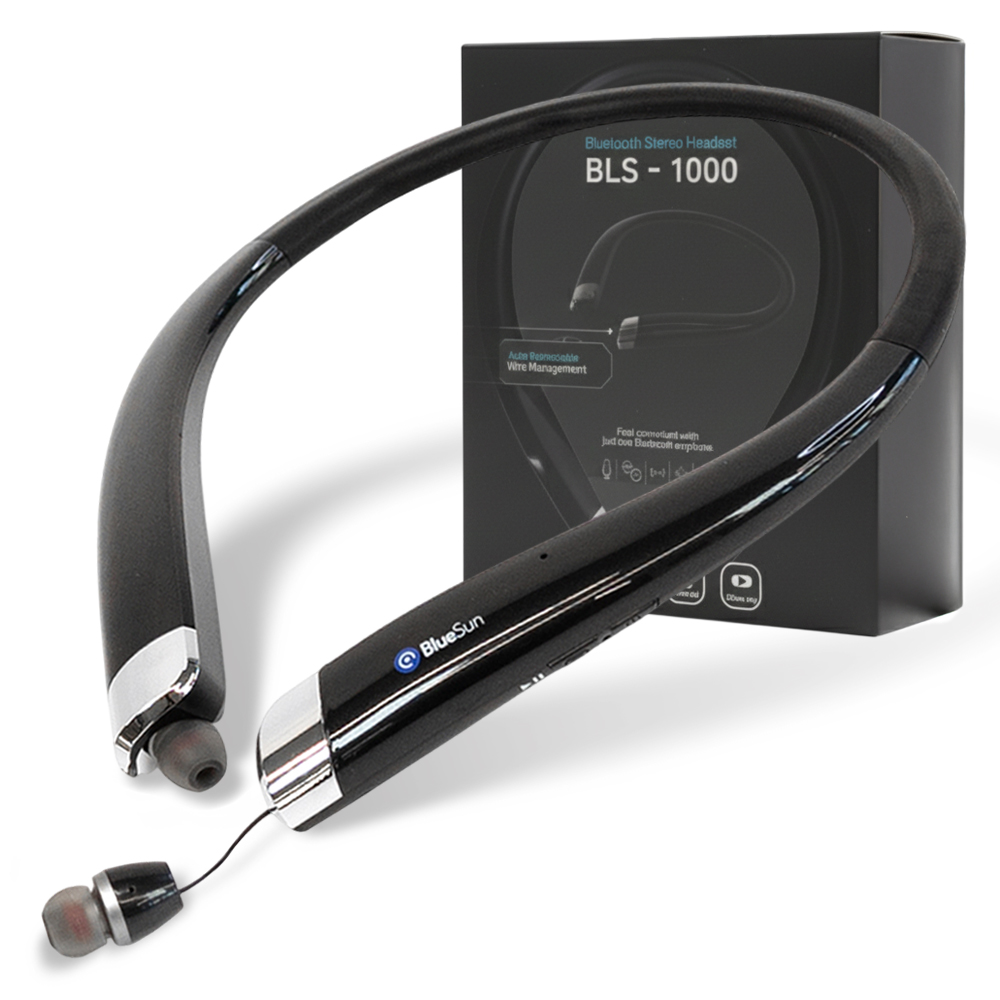 블루선 넥밴드 블루투스 이어폰, BLS-1000, 블랙 64,900원