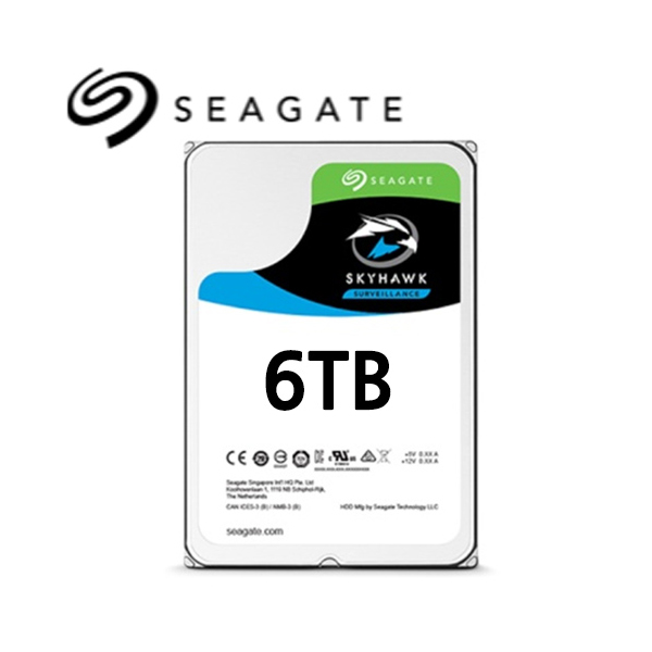 SEAGATE 시게이트 SKYHAWK 스카이호크 정품 DVR NVR 저장 보안 감시 CCTV 전용 3.5HDD SATA 6TB 5400RPM 64MB ST6000VX009 389,000원