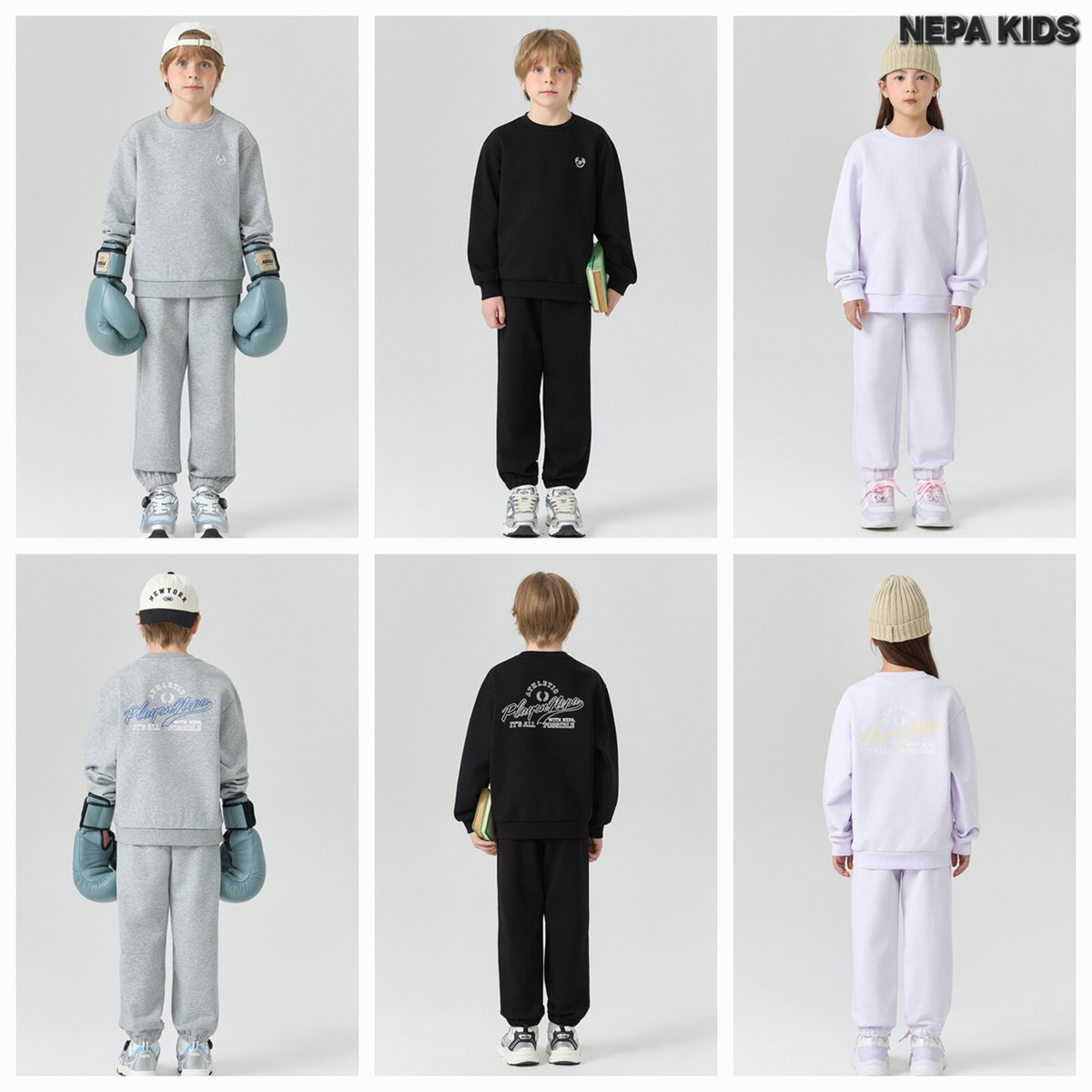 (백화점매장출고)네파키즈 26 베이직 디자인 에센셜 (맨투맨+조거팬츠) 아이옷추천 트렌디한 데일리룩 66,200원