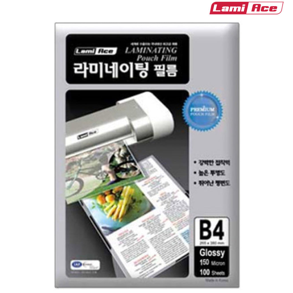 라미에이스 코팅필름 유광 코팅지 B4 150mic 100매입 라미네이팅 265x380mm 30,860원