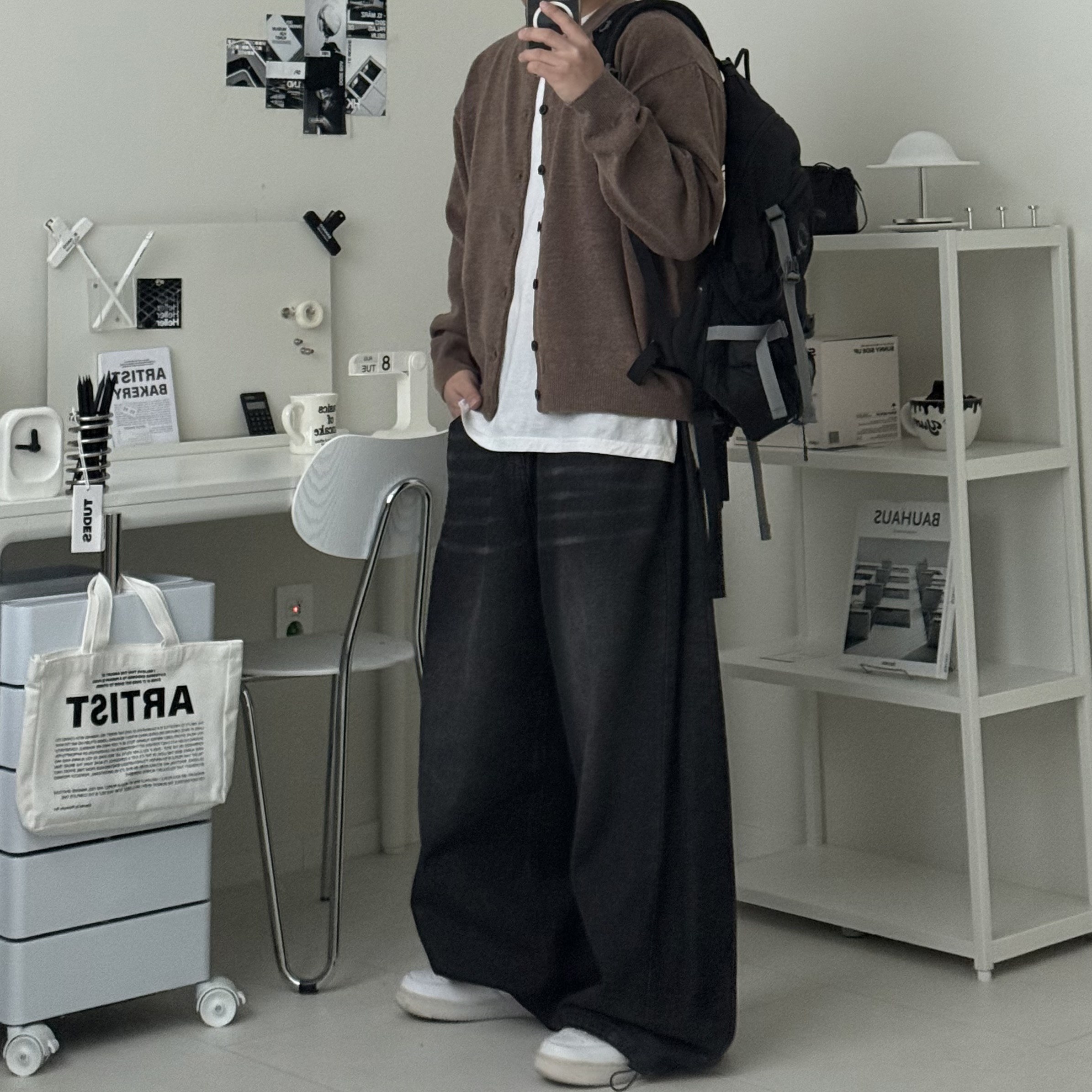 르위 라운드 오버핏 단추 가디건 스판 빅사이즈 니트 아우터 23,000원