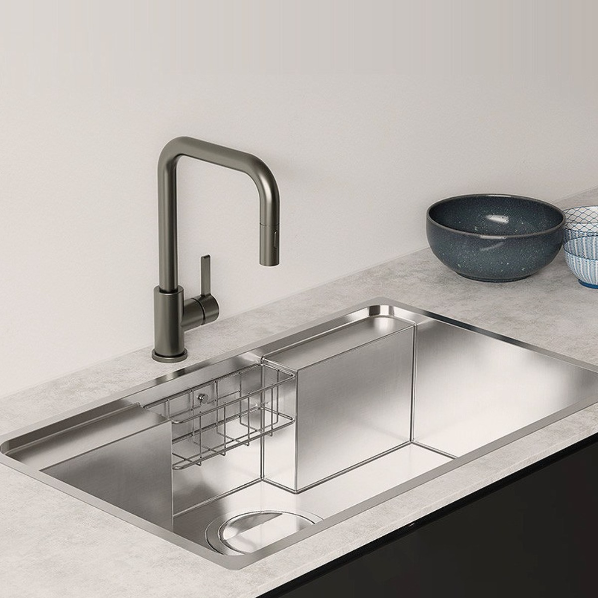 한스 싱크 SQDJ850 사각 싱크볼 주방 씽크볼 교체, 1세트 420,000원