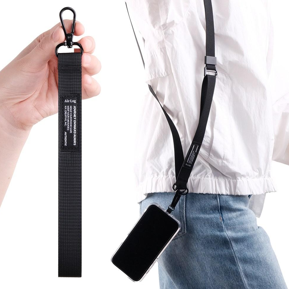 에어로그 핸드폰 도난방지 스트랩 손목 목걸이 일체형, 1세트, 블랙 11,300원