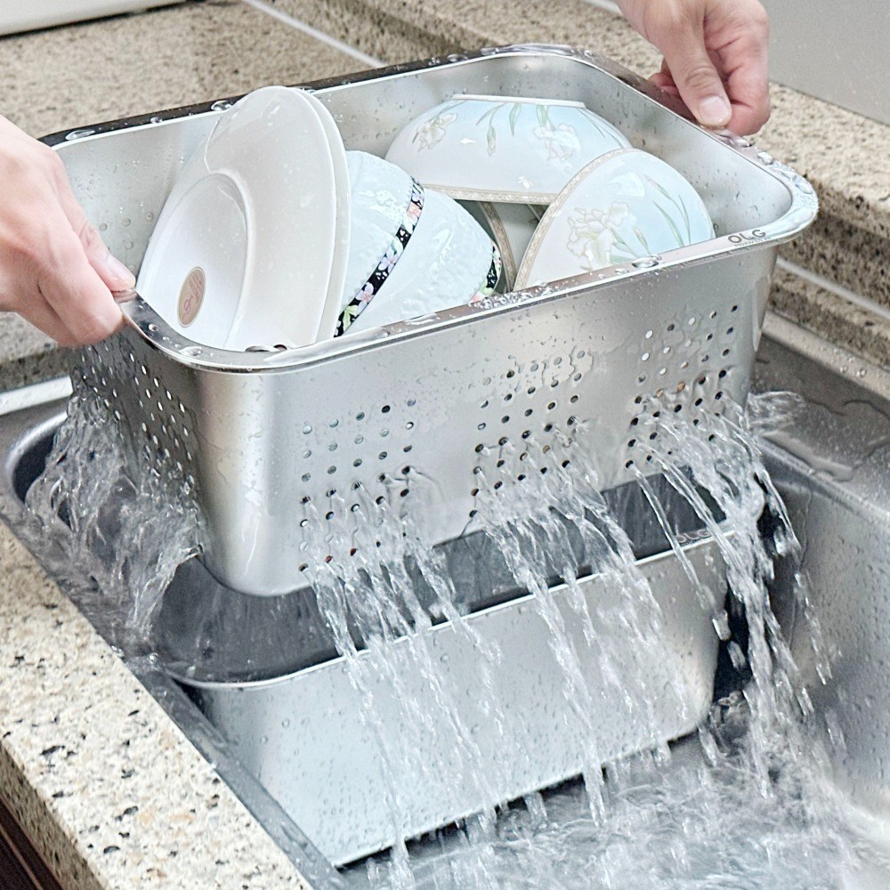 올지 304 스텐 물빠짐 설거지통, 중형(M) 설거지통 2단, 1세트 33,900원