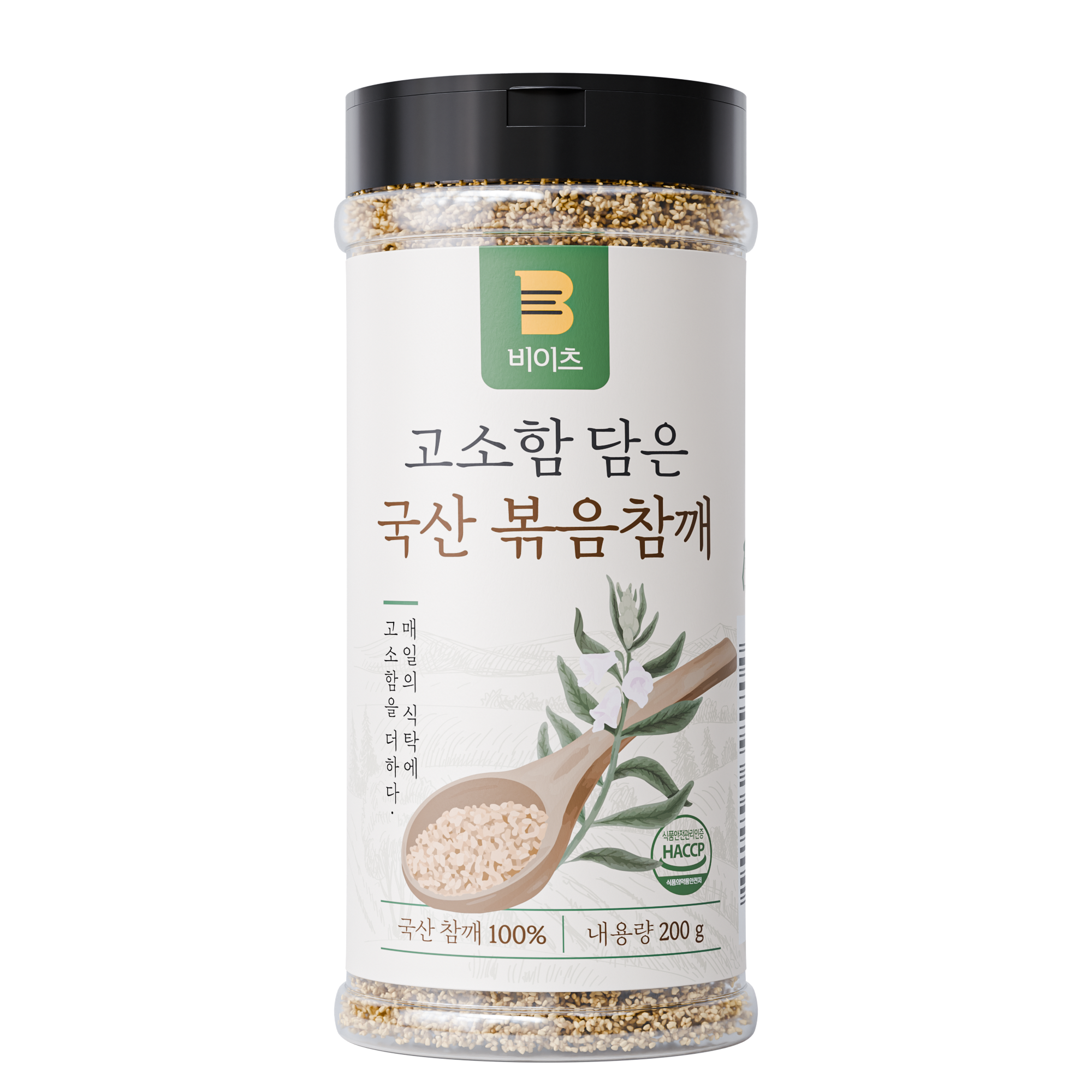 국산 100% 비이츠 우리 땅 순수한 볶음참깨 200g 14,900원