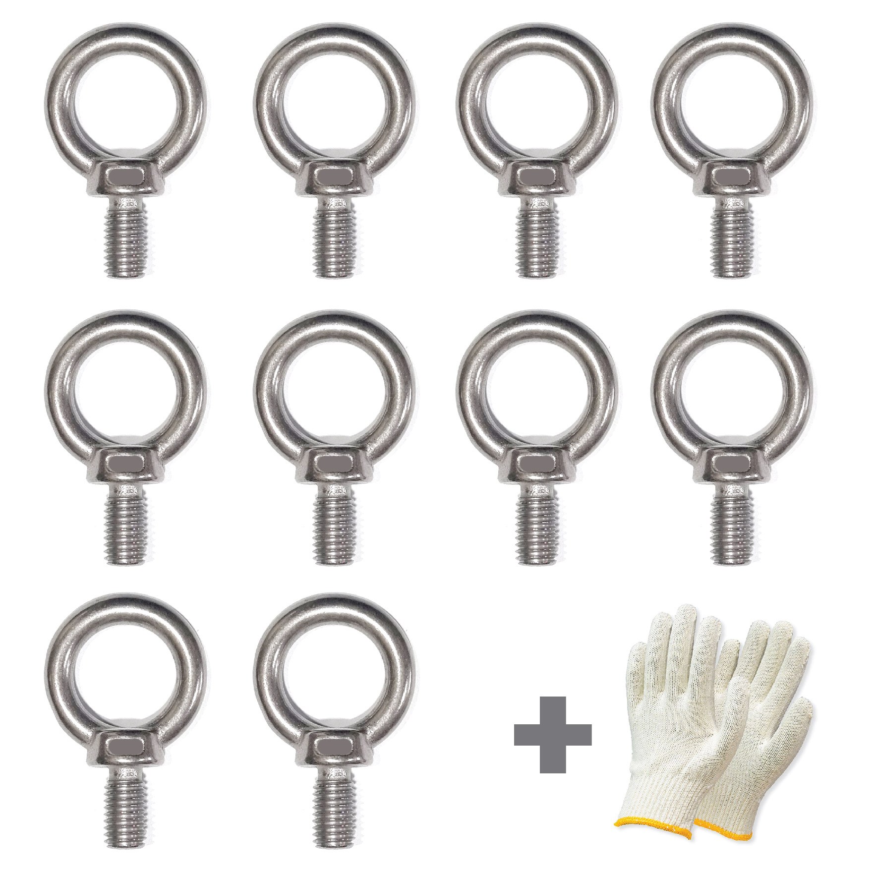 SUS304 스텐 아이볼트 10개 + 면장갑1켤레 캠핑용 산업용 콘크리트 텐트설치용 아웃도어 앙카볼트연결 5,900원