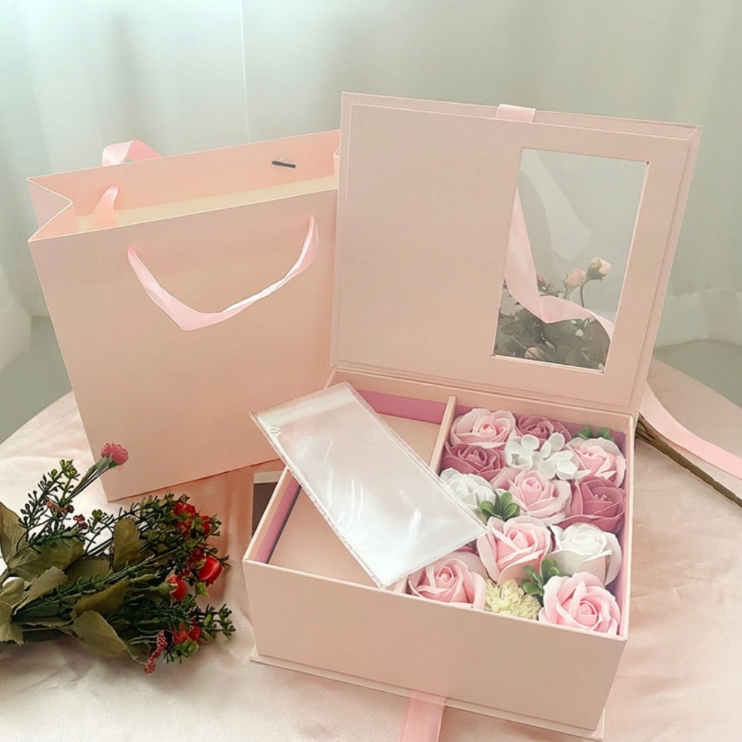 로망블룸 프리미엄 카네이션 비누꽃 용돈박스 + OPP 비닐 20장 + 고급쇼핑백, 1개, 핑크 26,800원