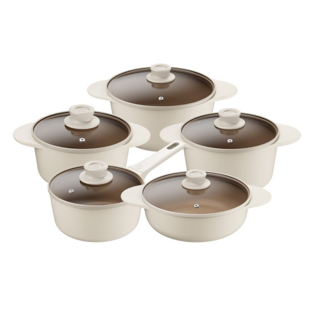 테팔 세라믹 인덕션 주물 아이콘 오트 밀크 편수 양수 전골냄비 2종 3종세트, 1세트, 20-냄비 5종세트, 밀크 266,900원