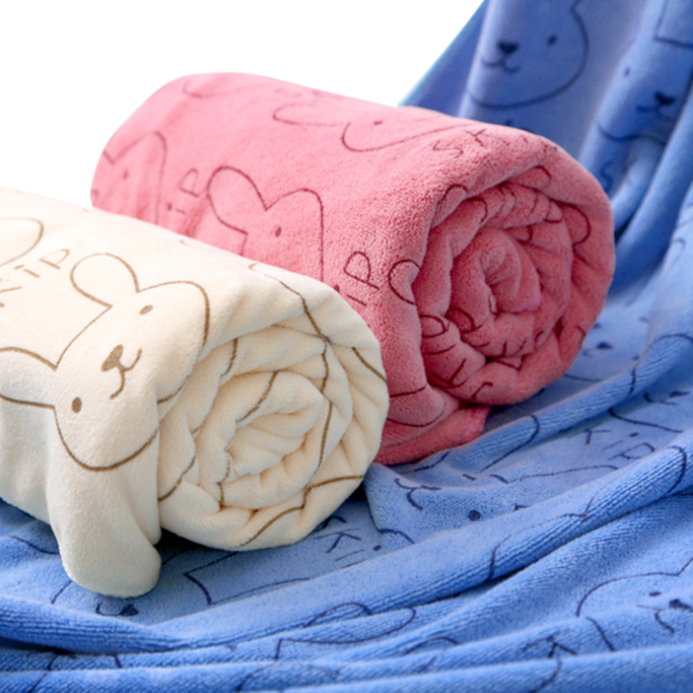 더자카 큐티래빗 극세사 비치타월 3종세트, 블루, 핑크, 아이보리, 1세트 10,810원