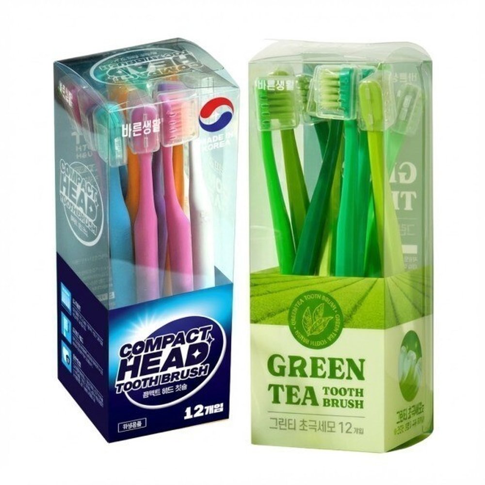 바른생활 얇은헤드 초극세모 칫솔 12입+그린티칫솔 12입 21,480원