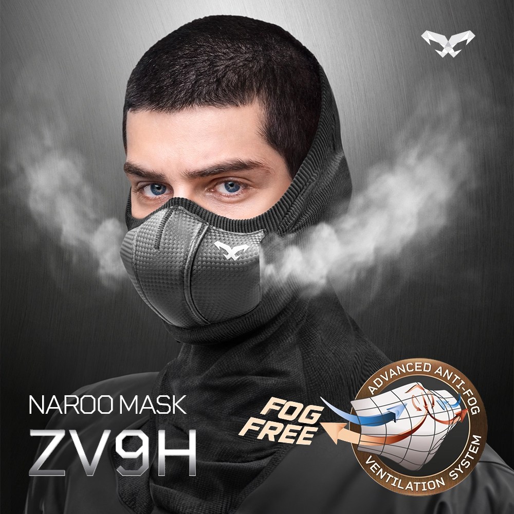 나루마스크 ZV9H / 김서림 방지 겨울용 스포츠 마스크, 하프 바라클라바, 블랙, 1개 59,850원
