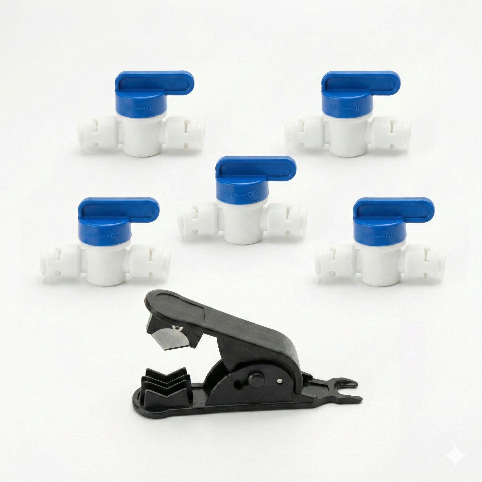 정수기 제빙기 커피머신 설치키트  6.35mm 볼밸브 중간밸브 호스밸브 설치밸브 5개[ 호스 커팅기 사은품] 8,900원