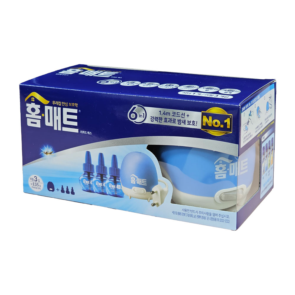 홈매트 리퀴드 에스 코드형 훈증기 살충제 + 리필 45일 x 3p 12,500원