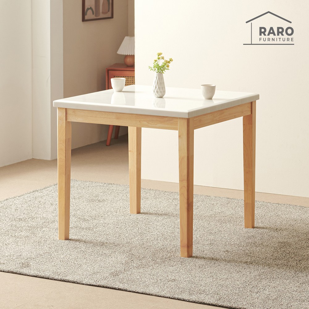 라로퍼니처 루아 800 천연 대리석 2인 식탁 세트 원목 테이블, 테이블_단품 134,000원