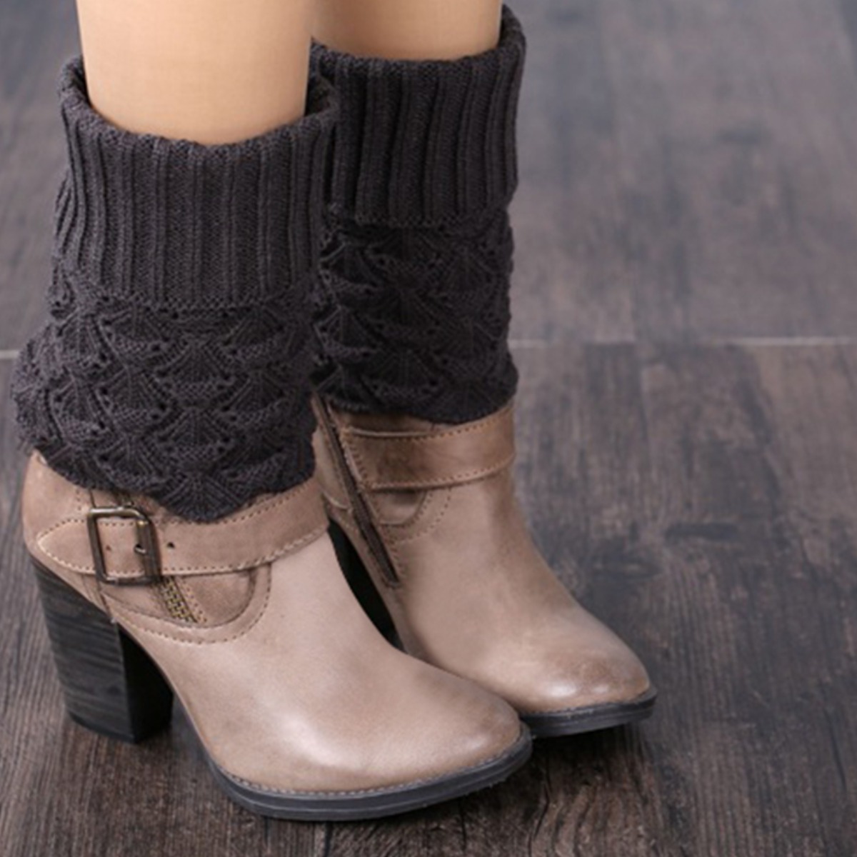 -[대륜] 여성 니트 발목토시 레그워머 다리워머 무릎토시 방한 발토시, 1개, 블랙 14,900원