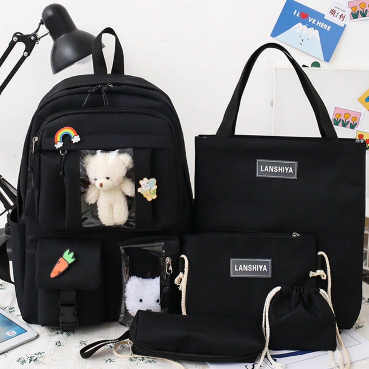 TAOMI 러블리 백팩 4종 세트 + 인형 TM2512 25,800원