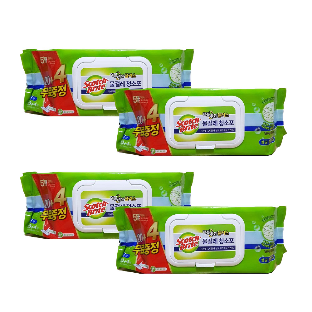 3M 스카치브라이트 물걸레청소포 더블액션플러스 리필 대형 20매+4매 (사은품 증정) 42,420원