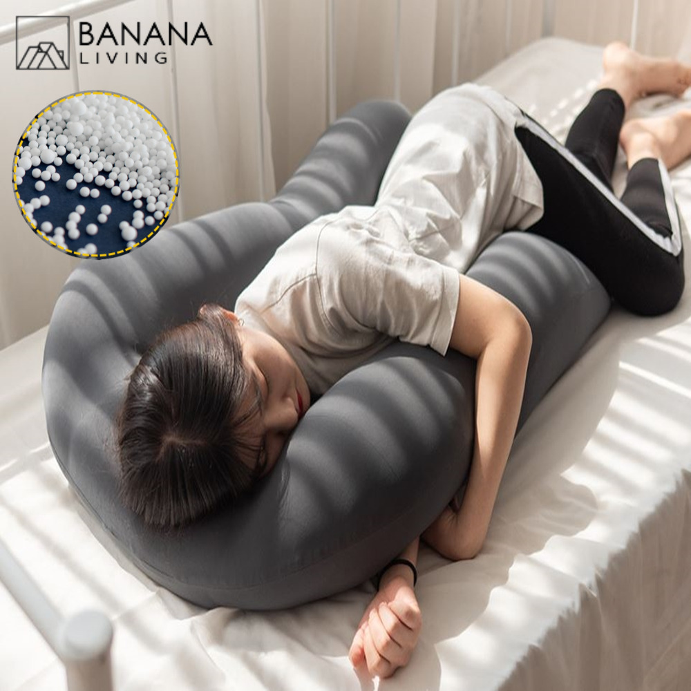 바나나빌딩 쫀득 마이크로에어볼 L자 U자 U자형 바디필로우 임산부 긴 베개 배게 비게 대형 롱 쿠션 목 팔 다리 (그레이,아이보이) 39,900원
