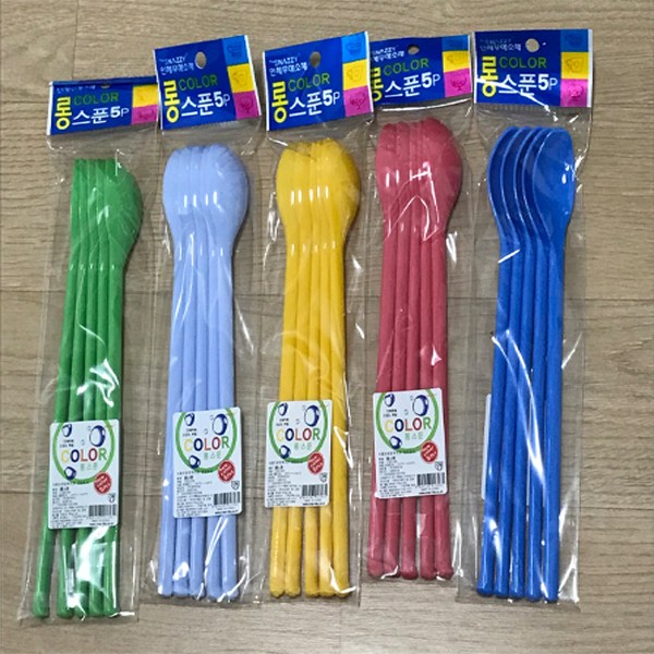 칼라 롱스푼 5p (플라스틱 긴 숟가락) 7,380원