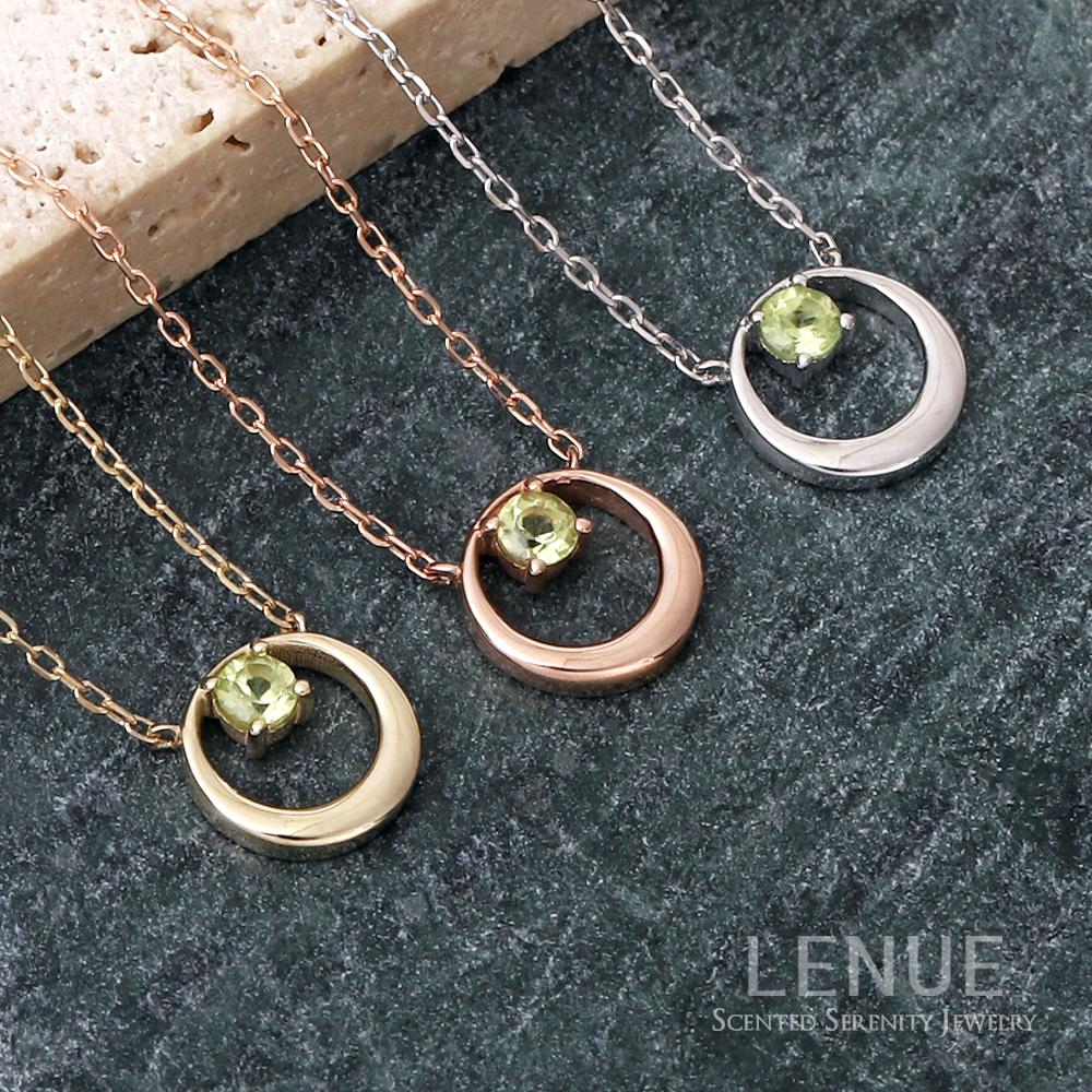 레뉴 8월 탄생석 페리도트 천연석 14K 골드 여자친구 아내 생일선물 라운드 목걸이 459,000원